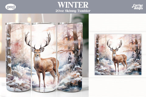 Christmas Reindeer Tumbler Wrap Bundle Sublimation Carla C Designs 
