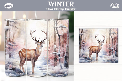 Christmas Reindeer Tumbler Wrap Bundle Sublimation Carla C Designs 
