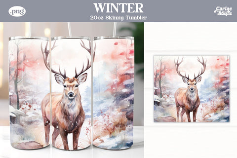 Christmas Reindeer Tumbler Wrap Bundle Sublimation Carla C Designs 