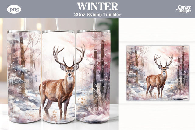 Christmas Reindeer Tumbler Wrap Sublimation Carla C Designs 