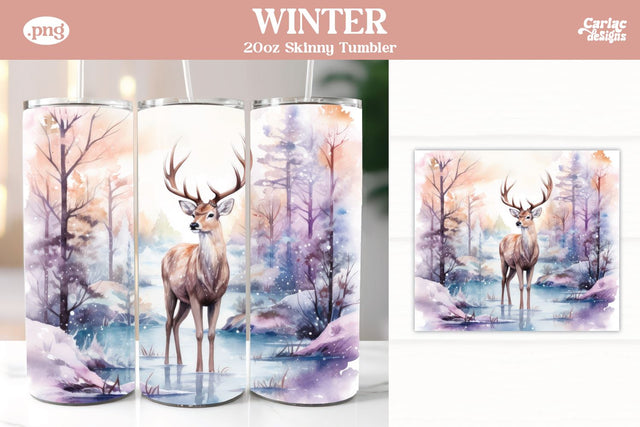 Christmas Reindeer Tumbler Wrap Sublimation Carla C Designs 