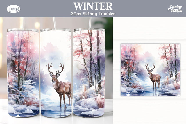 Christmas Reindeer Tumbler Wrap Sublimation Carla C Designs 