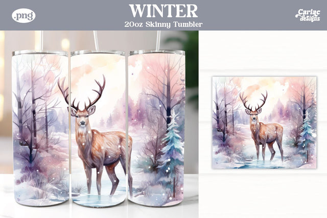 Christmas Reindeer Tumbler Wrap Sublimation Carla C Designs 