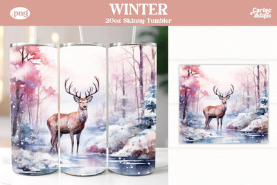 Christmas Reindeer Tumbler Wrap Sublimation Carla C Designs 