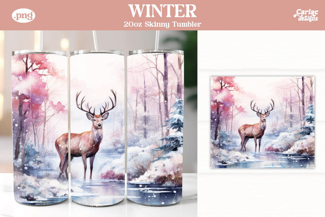 Christmas Reindeer Tumbler Wrap Sublimation Carla C Designs 