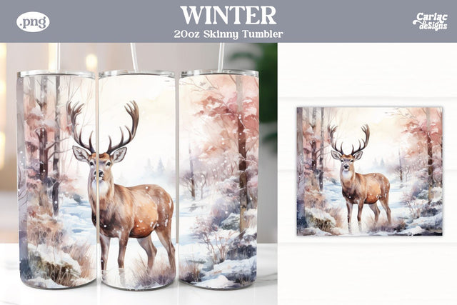 Christmas Reindeer Tumbler Wrap Sublimation Carla C Designs 