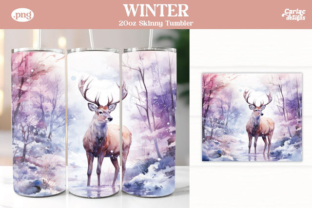 Christmas Reindeer Tumbler Wrap Sublimation Carla C Designs 