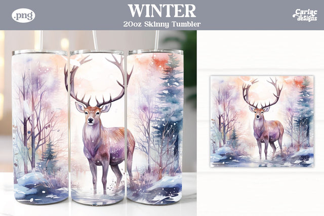 Christmas Reindeer Tumbler Wrap Sublimation Carla C Designs 