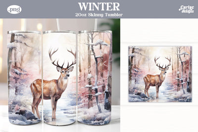 Christmas Reindeer Tumbler Wrap Sublimation Carla C Designs 