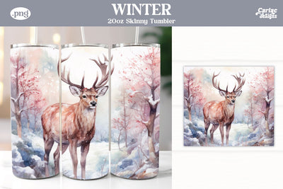 Christmas Reindeer Tumbler Wrap Sublimation Carla C Designs 