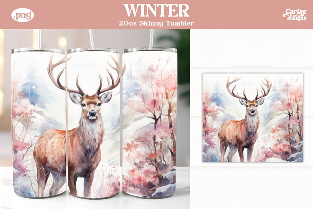 Christmas Reindeer Tumbler Wrap Sublimation Carla C Designs 