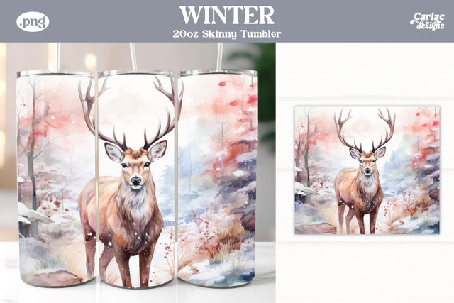 Christmas Reindeer Tumbler Wrap Sublimation Carla C Designs 