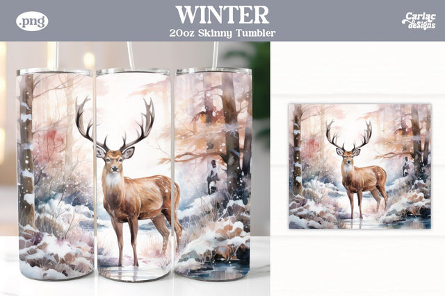 Christmas Reindeer Tumbler Wrap Sublimation Carla C Designs 