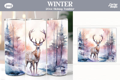 Christmas Reindeer Tumbler Wrap Sublimation Carla C Designs 