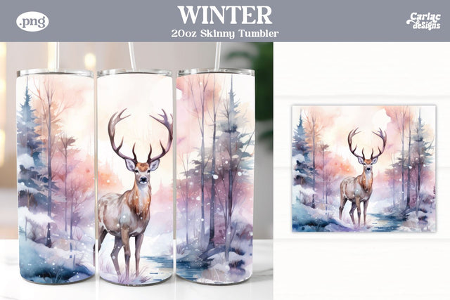 Christmas Reindeer Tumbler Wrap Sublimation Carla C Designs 