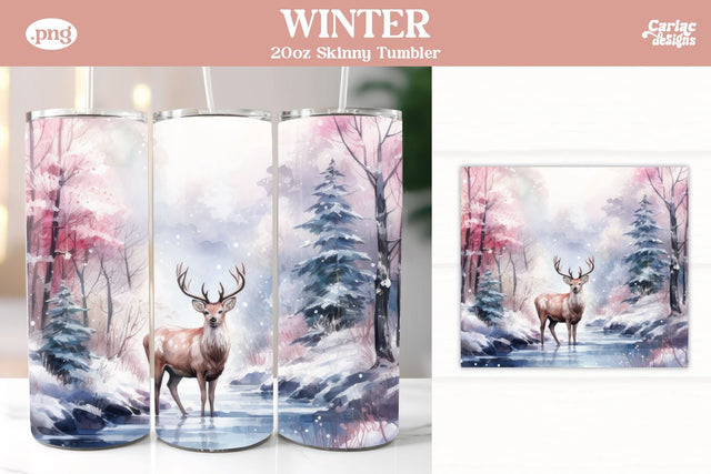 Christmas Reindeer Tumbler Wrap Sublimation Carla C Designs 