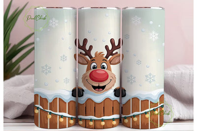 Christmas Reindeer Tumbler Wrap Sublimation PixelChick 