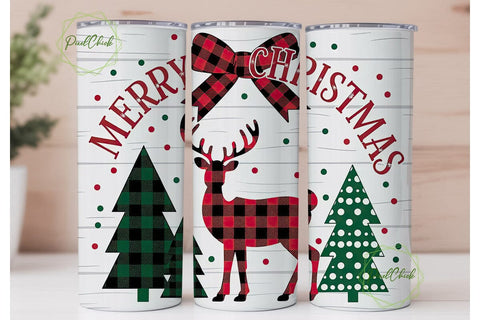Christmas Reindeer Tumbler Wrap Sublimation PixelChick 