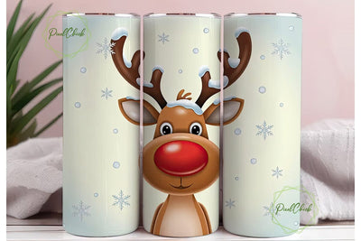 Christmas Reindeer Tumbler Wrap Sublimation PixelChick 