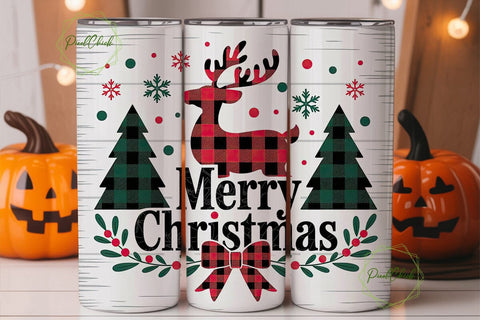 Christmas Reindeer Tumbler Wrap Sublimation PixelChick 