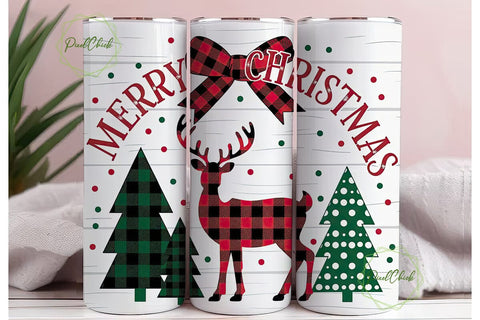 Christmas Reindeer Tumbler Wrap Sublimation PixelChick 