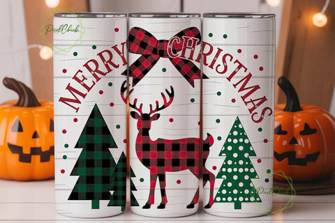 Christmas Reindeer Tumbler Wrap Sublimation PixelChick 