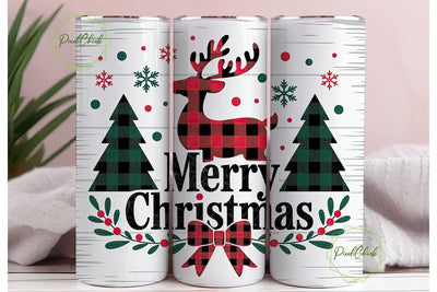 Christmas Reindeer Tumbler Wrap Sublimation PixelChick 
