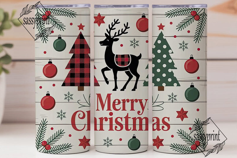 Christmas Reindeer Tumbler Wrap Sublimation sassyprint 