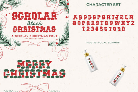Christmas Retro Jingle Poster Font Bundle Font Dm Letter Studio 