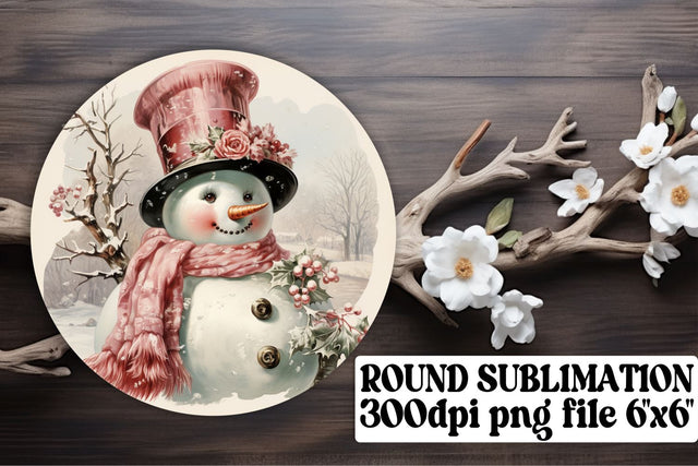 Christmas Retro Round Keychain Design Watercolor Sublimation afrosvg 