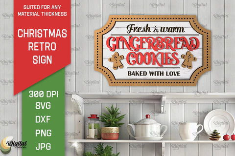 Christmas Retro Signs Laser Cut Bundle. Xmas Decor SVG SVG Evgenyia Guschina 