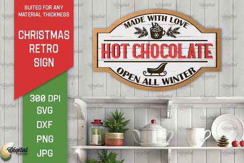 Christmas Retro Signs Laser Cut Bundle. Xmas Decor SVG SVG Evgenyia Guschina 