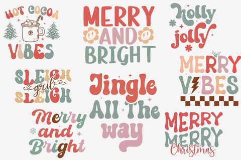 Christmas Retro SVG Design Bundle, Christmas Quotes T-shirt SVG FiveStarCrafting 