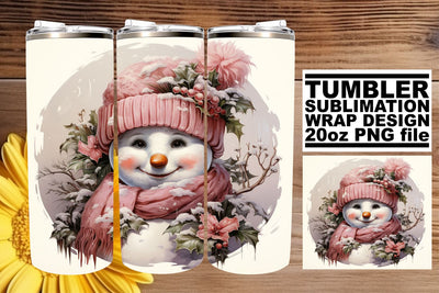 Christmas Retro Tumbler Wrap Sublimation - Watercolor PNG Sublimation afrosvg 