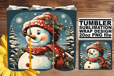 Christmas Retro Tumbler Wrap - Watercolor 20oz Holiday Sublimation Sublimation afrosvg 