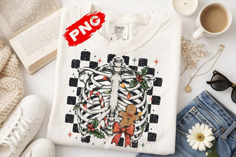Christmas Rib Art PNG, Christmas Png, Skeleton Ribs PNG, Christmas checkered png, Christmas Sublimation, Halloween, Digital File Sublimation SVG DesignDestine 