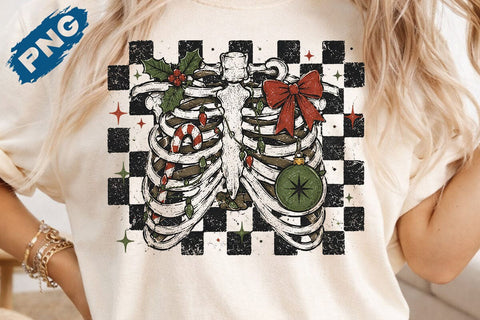 Christmas Rib Art PNG, Christmas Png, Skeleton Ribs PNG, Christmas checkered png, Christmas Sublimation, Halloween, Digital File Sublimation SVG DesignDestine 