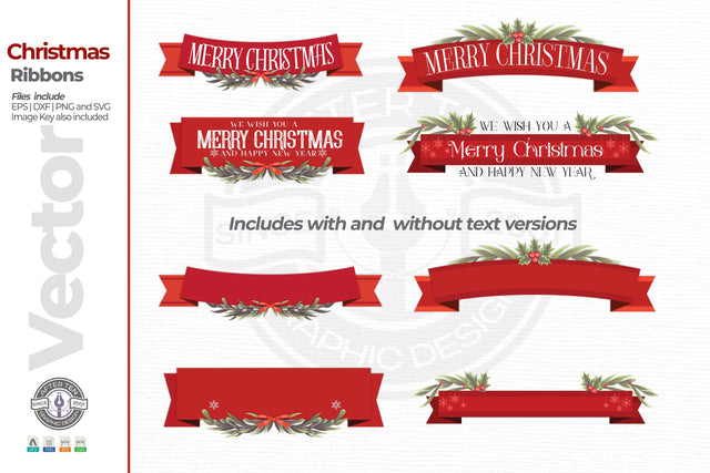Christmas Ribbons SVG AfterTenDesign 