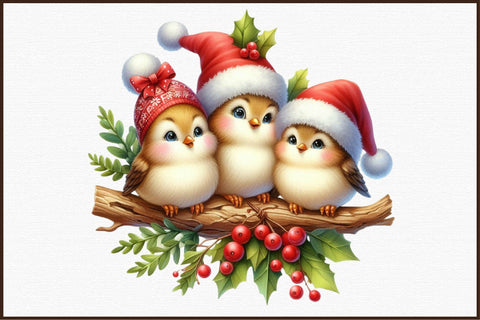 Christmas Robin Birds Clipart Bundle Sublimation designartist 