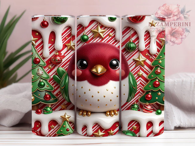 Christmas Round Bird 20oz Tumbler, Christmas Round Bird, Round Bird Tumbler, Christmas Bird PNG, Round Bird PNG, Bird Tumbler Wrap, Winter Bird Tumbler, 20oz Tumbler Wrap Sublimation Li Zamperini 