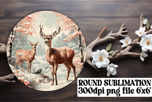 Christmas Round Design Keychain Sublimation Retro Sublimation afrosvg 