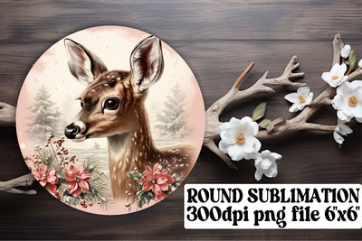 Christmas Round Design Keychain Sublimation Watercolor Sublimation afrosvg 