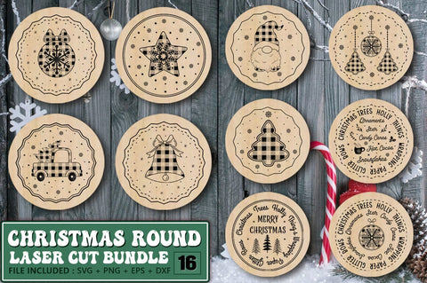 Christmas Round Laser Cut SVG Bundle SVG Shetara Begum 