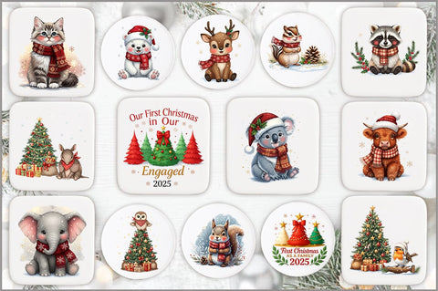 Christmas Round Ornaments PNG Bundle Sublimation Shetara Begum 