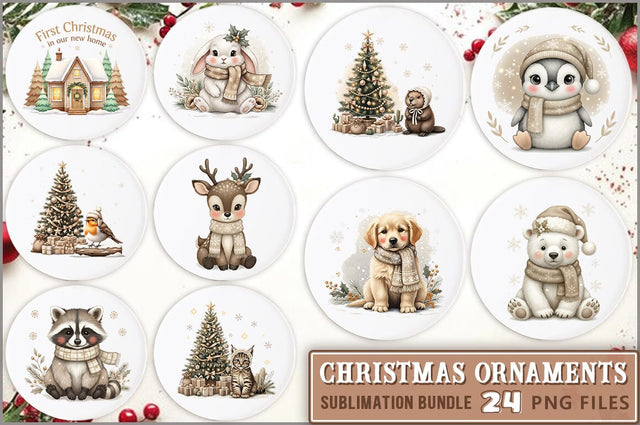 Christmas Round Ornaments PNG Bundle Sublimation Shetara Begum 