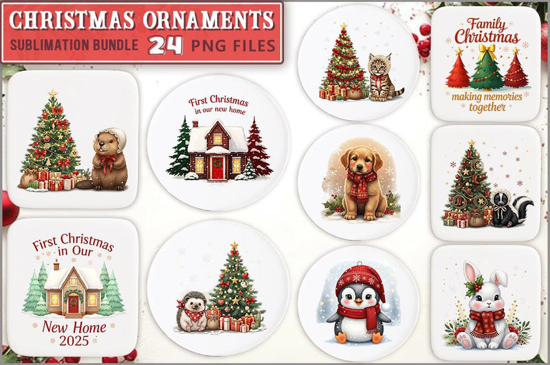 Christmas Round Ornaments PNG Bundle Sublimation Shetara Begum 