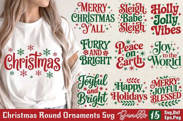 Christmas Round Ornaments SVG Bundle SVG Angelina750 