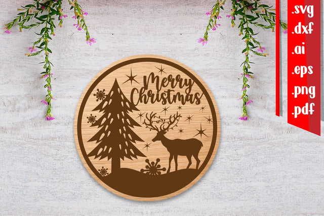 Christmas Round Sign 4 SVG zafrans studio 