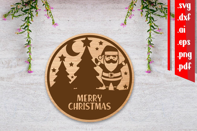 Christmas Round Sign 6 SVG zafrans studio 