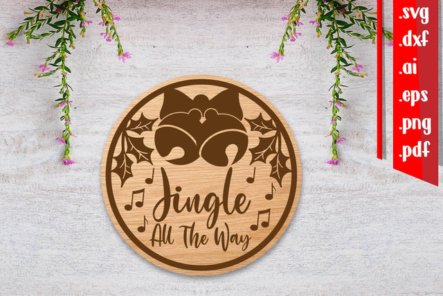 Christmas Round Sign 8 | Jingle All The Way SVG zafrans studio 